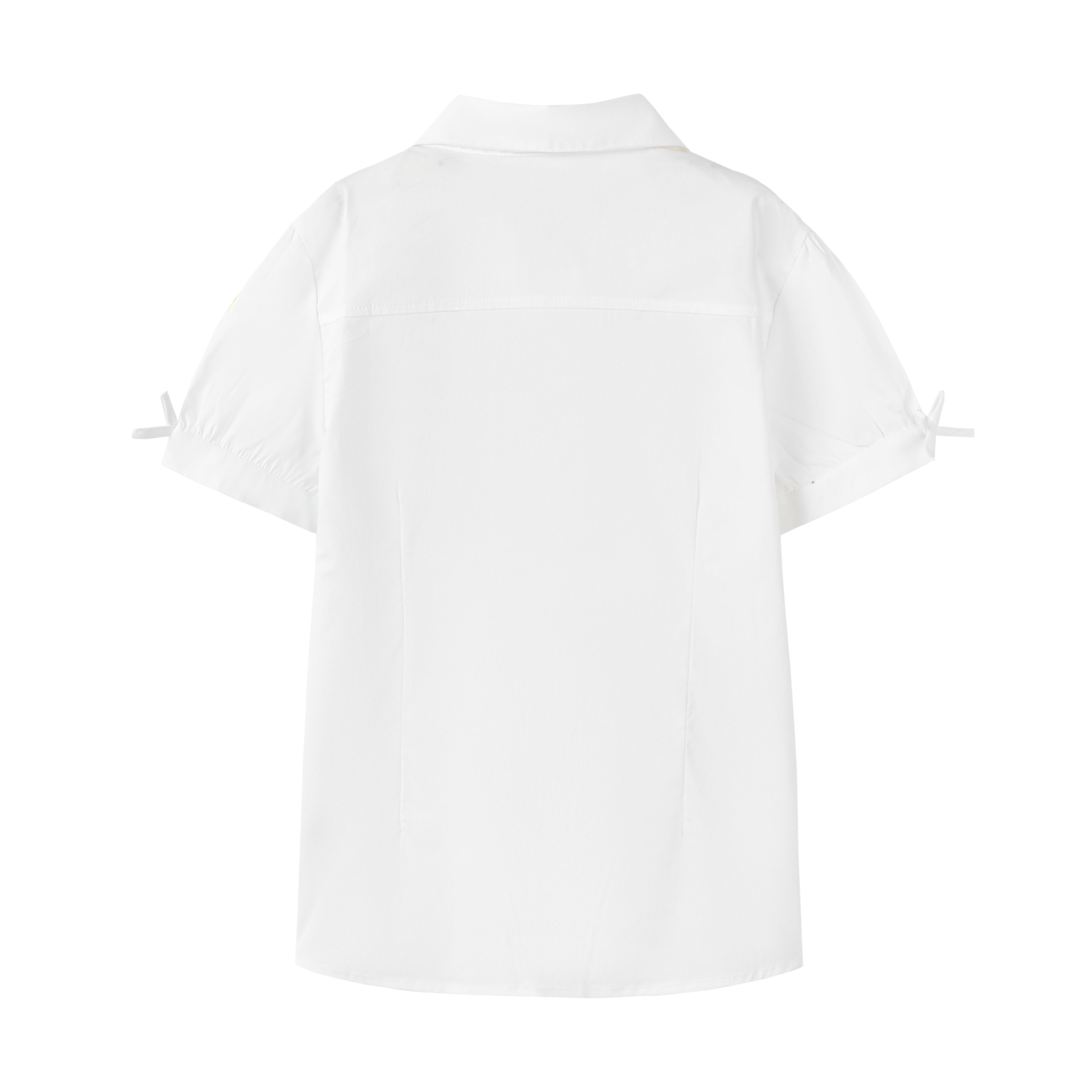 Everanne girls short-sleeve summer shirt with puff sleeves, casual white top for girls, perfect for warm weather.