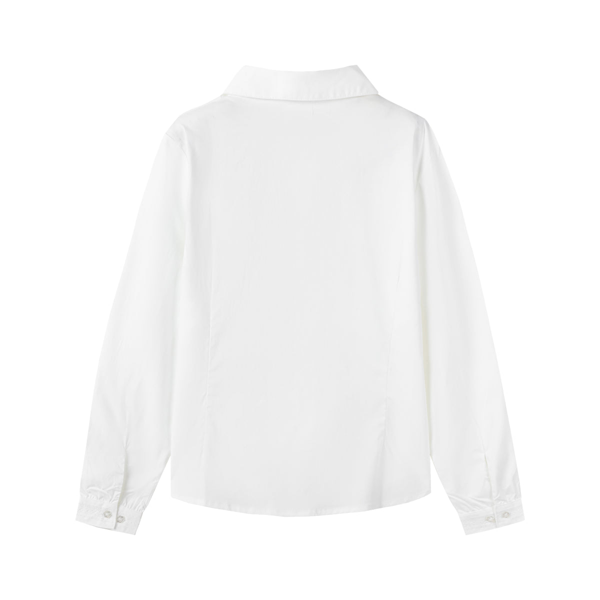 Everanne Girls Lace Trim Long Sleeve Blouse Club Collar Plum Buttons