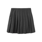 Everanne Girls Pleated School Uniform Skirt Elastic Waist Organic Lining Grey