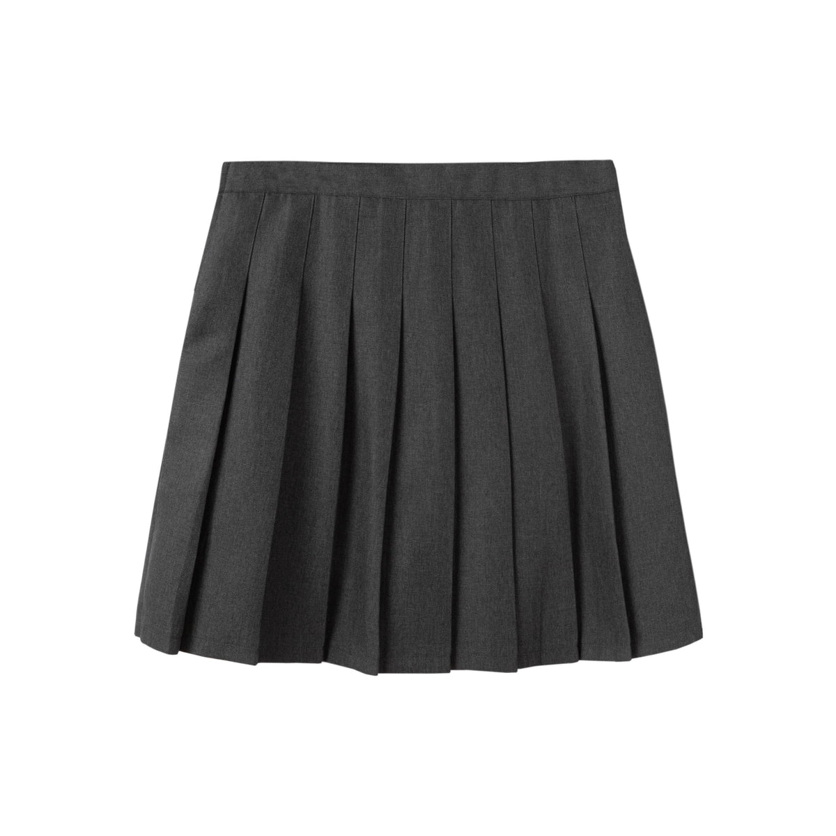 Everanne Girls Pleated School Uniform Skirt Elastic Waist Organic Lining Grey