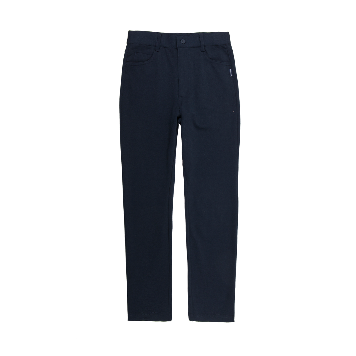 Everanne Boys Roma Knit Slim Fit Pants Dual Waist Design Elastic Waistband and Resin Button
