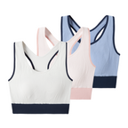Everanne girls seamless training bra in a soft pastel shade with a supportive ribbed band.