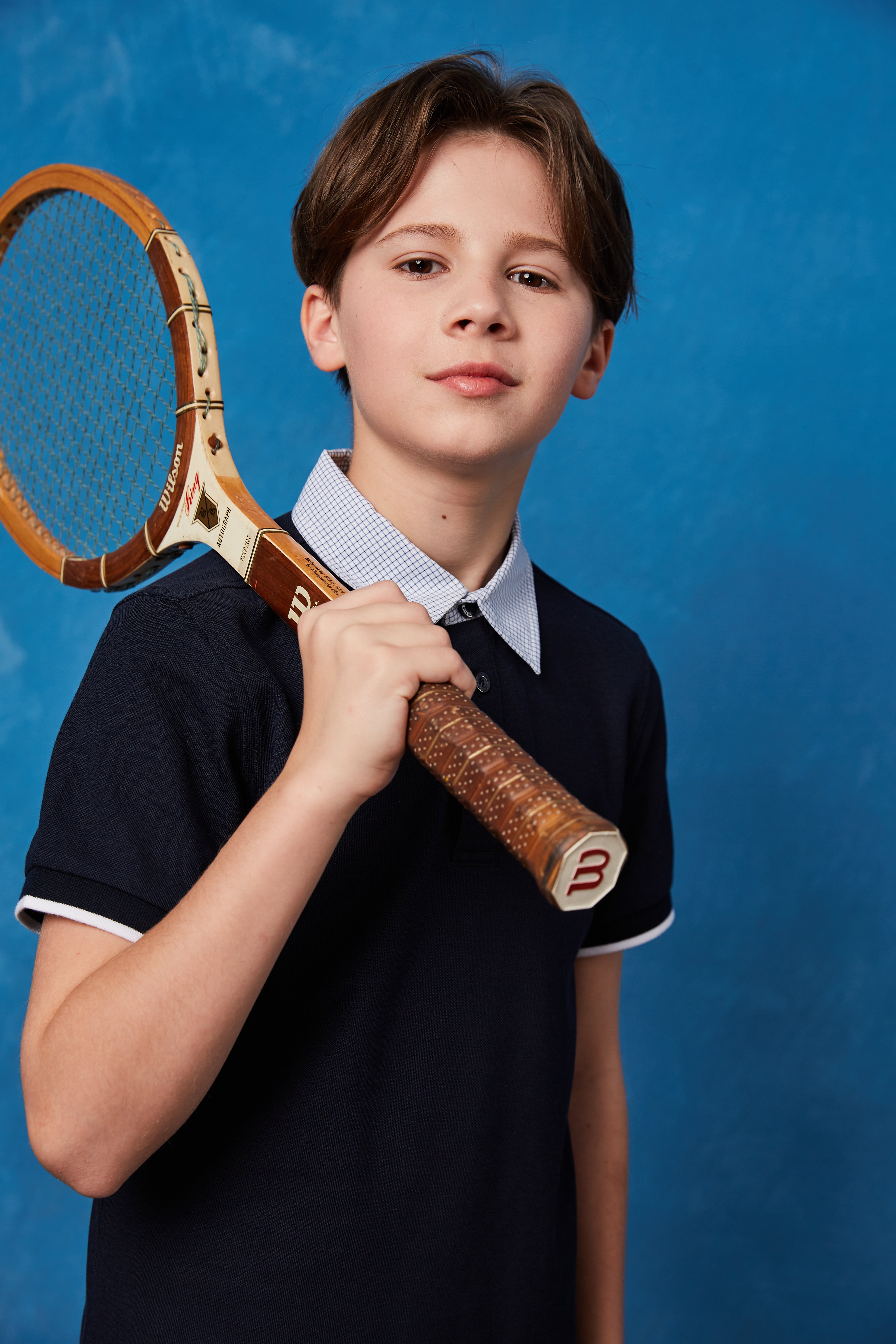Everanne unisex kids navy short sleeve polo shirt made of cotton blend piqué mesh, casual and comfortable T-shirt for children.