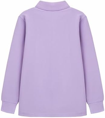 Everanne unisex lilac long sleeve polo shirt with collar, ideal for uniforms, featuring a comfortable fit and classic design.