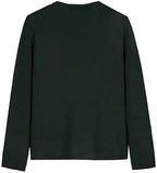 Everanne girls cotton cardigan sweater with round collar, bow detail, and waist accent in green, perfect for casual wear.