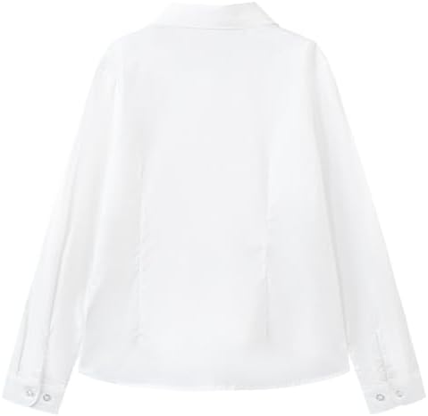 Everanne girls' stretch poplin long sleeve school shirt with a club collar, tailored fit, and classic design.