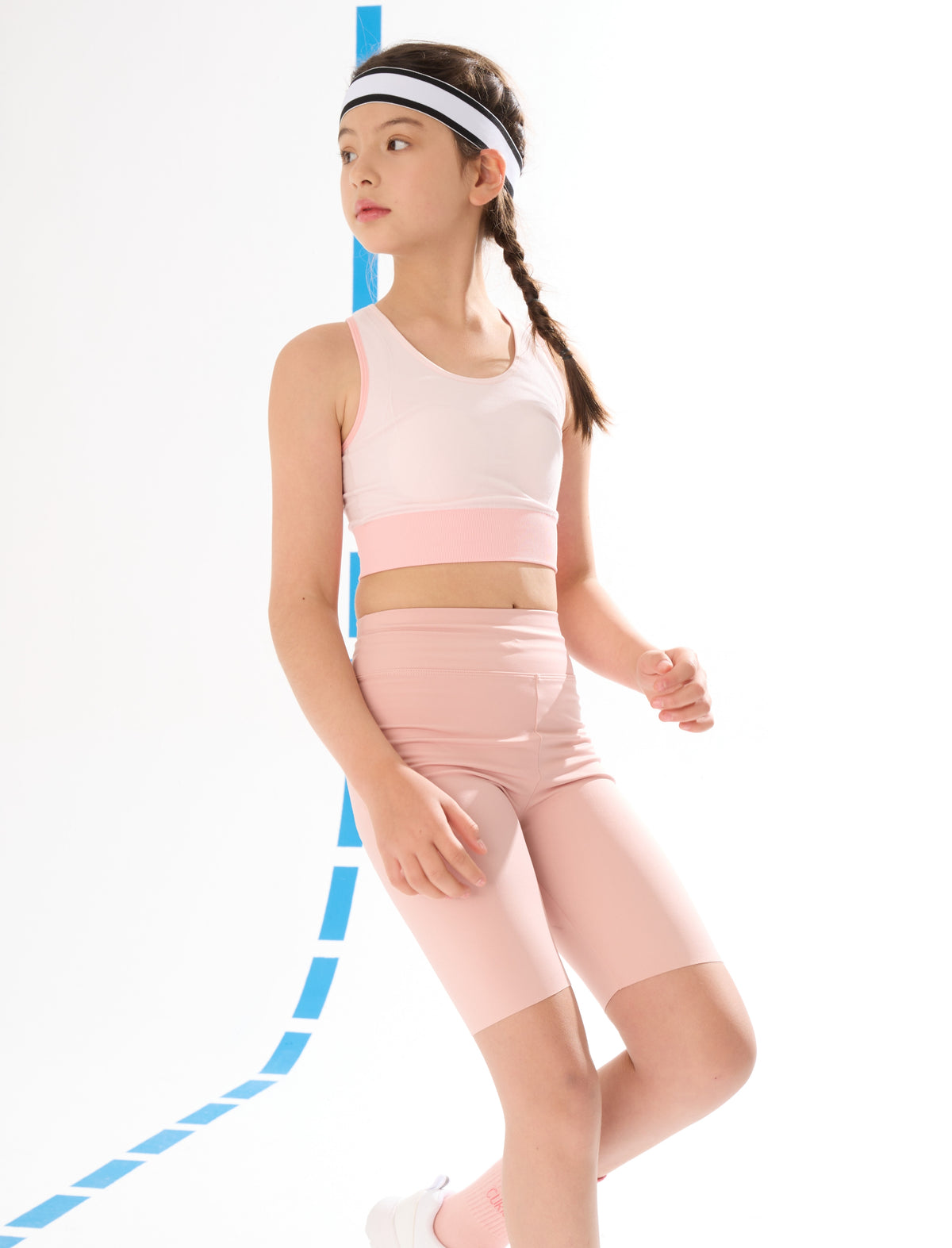 Back view of the Everanne girls training bra featuring a high-stretch racerback design for full mobility.