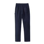 Everanne Jogger Pants Slim Tapered Cotton Nylon Elastic Waist Cuffed Hem Blue