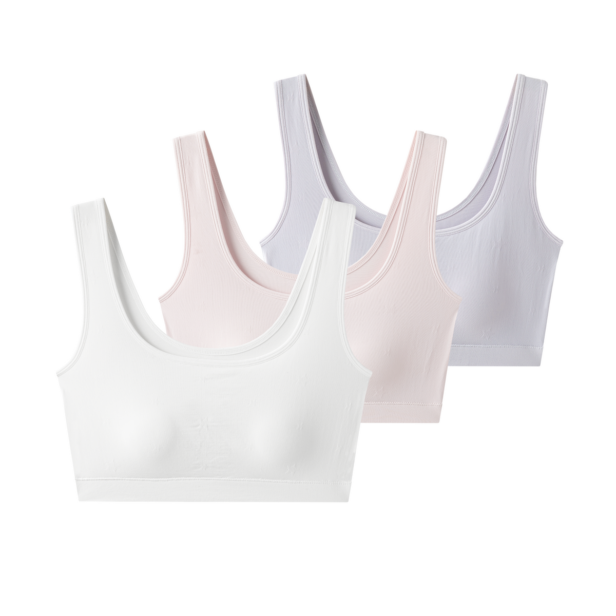 Everanne girls seamless striped training bra for teen underwear.