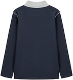 Everanne unisex pique long sleeve quarter-zip jacket with contrast collar, stylish and casual outerwear for men and women.