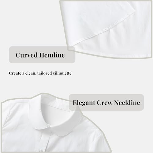Everanne girls' stretch poplin long sleeve school shirt with a classic club collar, made from comfortable, durable fabric.