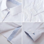 Everanne girls' cotton oxford long sleeve shirt with square collar and pearl buttons, stylish top for kids.