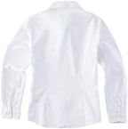 Everanne girls' cotton oxford long sleeve shirt with square collar and pearl buttons, stylish and comfortable top for kids.