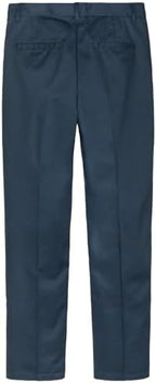 Everanne boys' cotton pants with zipper front, structured seams, slant pockets, and adjustable cuffs, styled for casual wear.