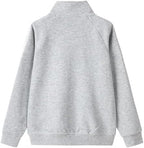 Everanne youth sports zip-up jacket with stand collar and contrast stripe in grey, featuring a stylish athletic design.