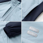 Everanne youth athletic zip-up jacket with stand collar, chest pocket, and sporty design, perfect for active wear.