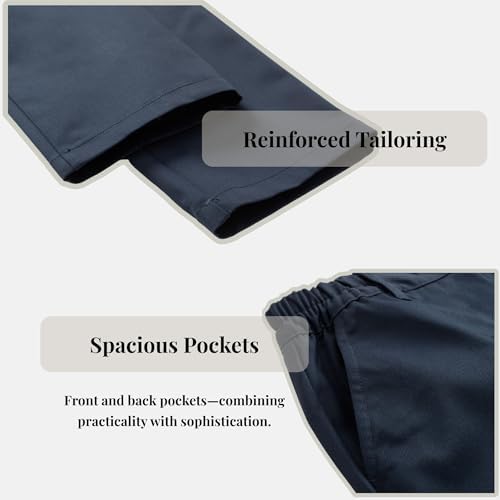 Everanne girls recycled TC twill straight-leg pants shown on a model, featuring a classic fit and eco-friendly fabric.