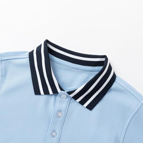 Everanne unisex long sleeve Piqué cotton blend T-shirt with striped collar, stylish and comfortable for casual wear.