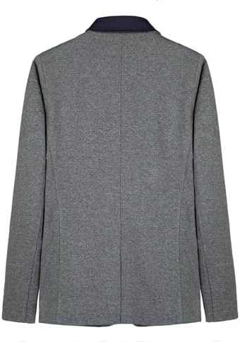Everanne boys' grey fabric blazer with flat suit collar, durable stitching, rear vent, and smooth lining, ideal for stylish tops.