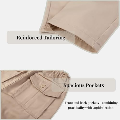 Everanne classic twill long pants with patch pockets and dual waist design, showcasing stylish and comfortable men's or women's trousers.