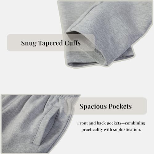Everanne slim tapered jogger sweatpants with elastic waist and cuffed hems, made of cotton and nylon, shown in a relaxed fit.