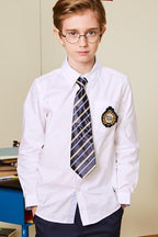 Everanne boys long sleeve cotton shirt with point collar and chest pocket, part of the Top Wear Collection, in a classic style.