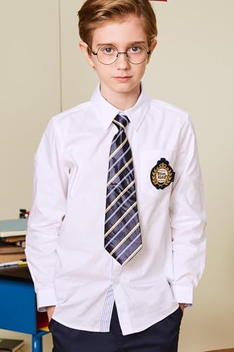 Everanne boys long sleeve cotton shirt with point collar and chest pocket, part of the Top Wear Collection, in a classic style.