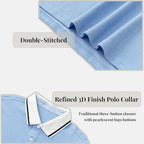 Everanne kids cotton blend long sleeve polo shirt with contrast collar in blue, featuring classic piqué fabric and comfortable fit.