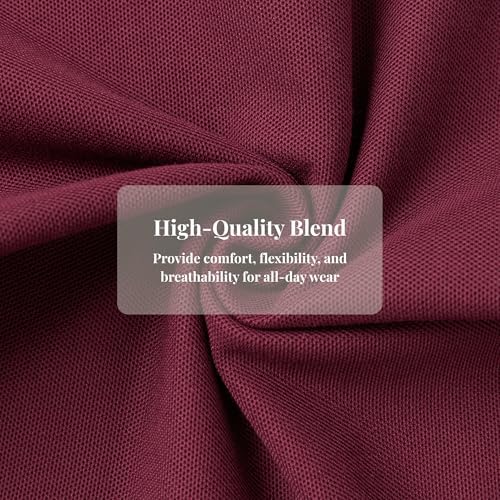 Everanne unisex cotton blend long sleeve polo shirt with ribbed collar in vibrant red, perfect for casual or smart-casual wear.