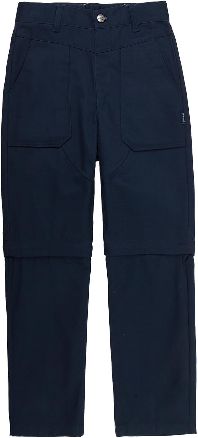 Everanne lightweight twill pants with removable campus strap, elastic and adjustable waistband, cotton nylon blend, leather tab details
