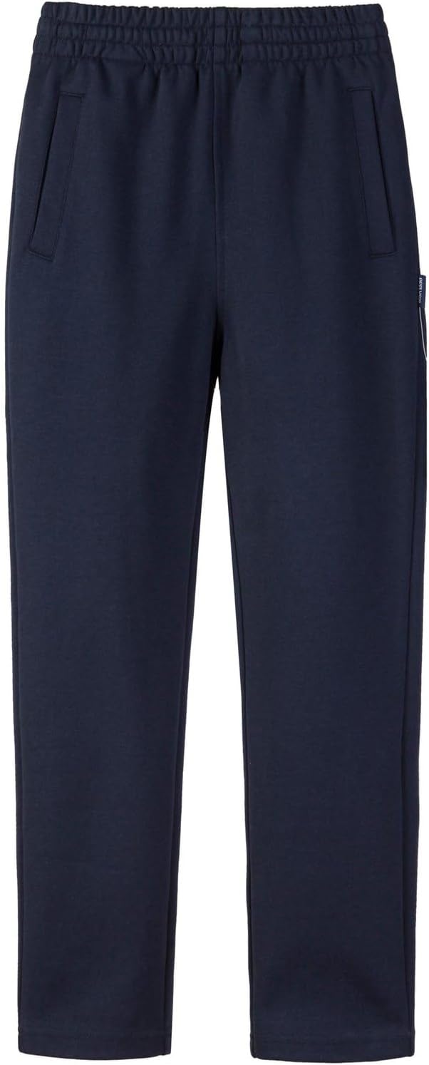Everanne slim tapered jogger pants in blue with elastic waistband, cotton nylon blend, and cuffed hems, suitable for casual wear.