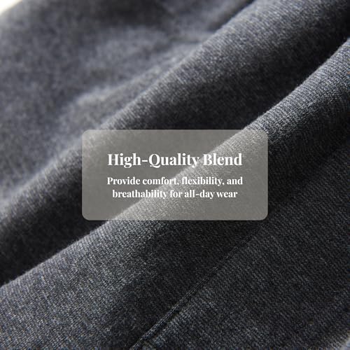 Everanne boys Roma knit slim fit pants with dual elastic waistbands, resin button, charcoal gray color, casual and comfortable style.