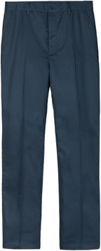 Everanne boys cotton pants with zipper front, structured seams, slant pockets, and adjustable cuffs, shown on a child model.