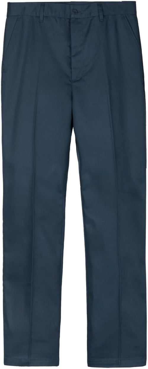 Everanne boys cotton pants with zipper front, structured seams, slant pockets, and adjustable cuffs, shown on a child model.