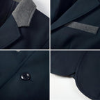 Everanne boys fabric blazer with flat suit collar, durable stitching, rear vent, and smooth lining, designed for stylish, comfortable tops.