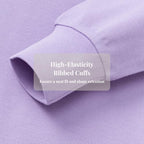 Everanne unisex lilac long sleeve polo shirt with a classic collar and button placket, ideal for uniform wear.