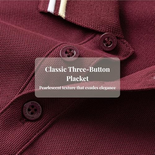 Everanne unisex red cotton blend long sleeve polo shirt with ribbed collar, casual and stylish for everyday wear.