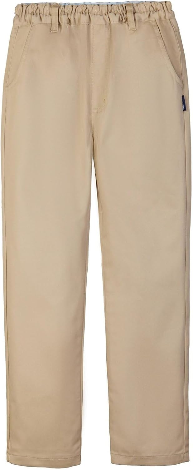 Everanne Classic Twill Long Pants with patch pockets and dual waist design, shown in a relaxed fit style with belt loops.
