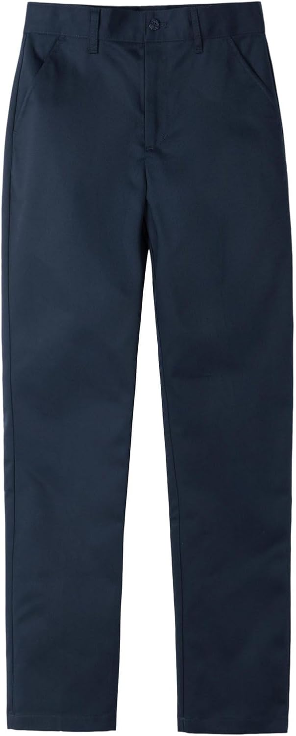 Everanne girls recycled TC twill straight-leg pants showing a comfortable fit and durable fabric in a stylish design.