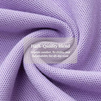 Everanne unisex lilac long sleeve polo shirt with collar and buttons, made of comfortable uniform fabric.