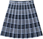Everanne girls pleated school skirt with elastic and zipper waist, cotton lining, suitable for school uniforms.