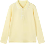 Everanne unisex long sleeve piqué polo shirt with ribbed collar in cotton nylon blend, shown in navy blue.