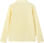 Everanne unisex long sleeve polo shirt with ribbed collar, made of cotton nylon blend, featuring a classic pique texture.