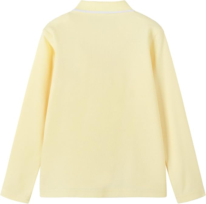 Everanne unisex long sleeve polo shirt with ribbed collar, made of cotton nylon blend, featuring a classic pique texture.