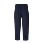 Everanne Jogger Pants Slim Tapered Cotton Nylon Elastic Waist Cuffed Hem Blue