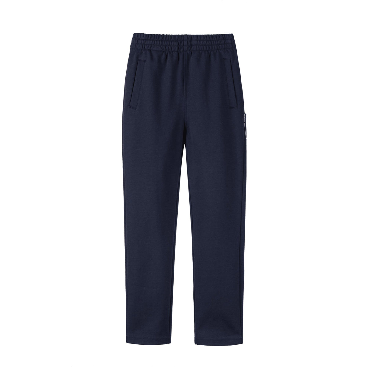 Everanne Jogger Pants Slim Tapered Cotton Nylon Elastic Waist Cuffed Hem Blue