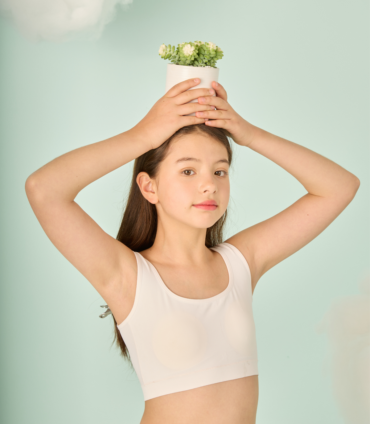 Everanne comfort fit tagless seamless striped training bra for teen girls.
