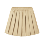 Everanne girls' khaki pleated school uniform skirt with elastic waistband and organic lining.