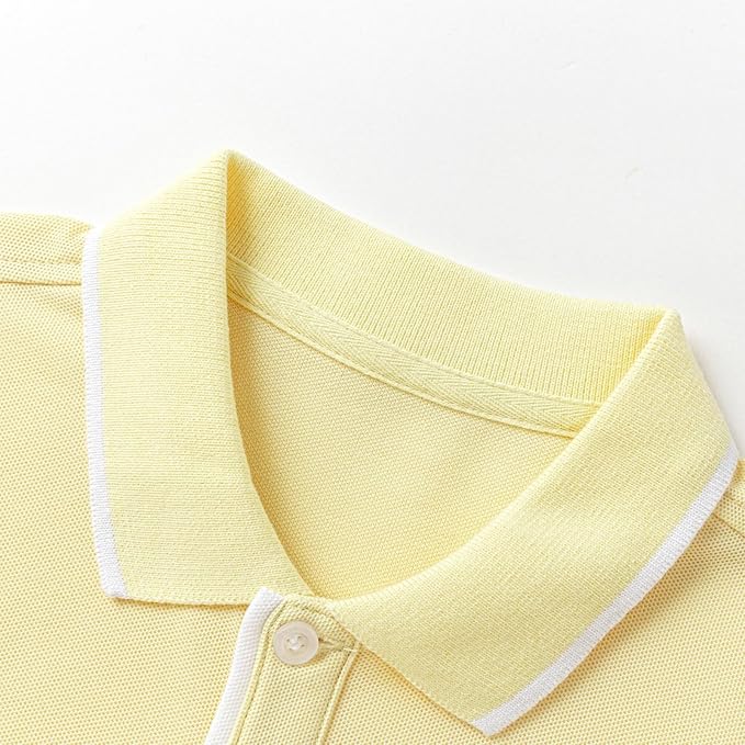 Everanne unisex long sleeve pique polo shirt with ribbed collar, cotton nylon blend, in a classic style, displayed on a hanger.
