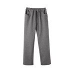 Everanne Boys Roma Knit Slim Fit Pants Dual Waist Design Elastic Waistband and Resin Button Charcoal Gray